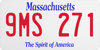 MA license plate 9MS271