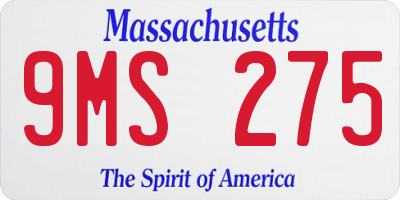MA license plate 9MS275