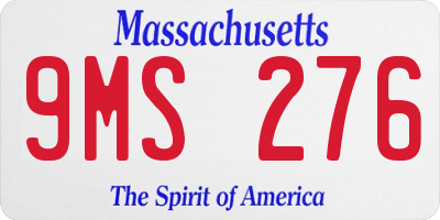 MA license plate 9MS276