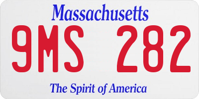 MA license plate 9MS282