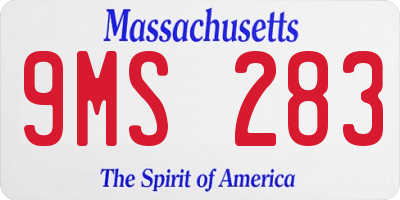 MA license plate 9MS283