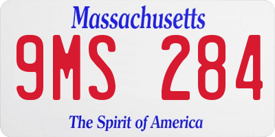 MA license plate 9MS284