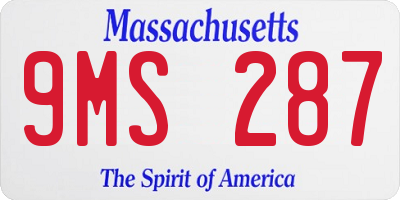 MA license plate 9MS287