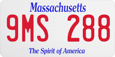 MA license plate 9MS288