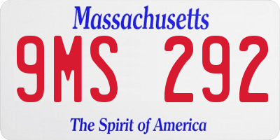MA license plate 9MS292