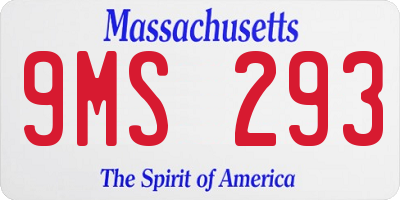 MA license plate 9MS293