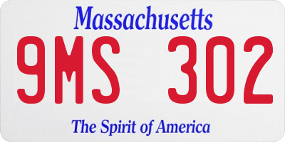 MA license plate 9MS302