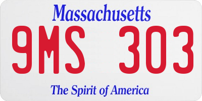 MA license plate 9MS303