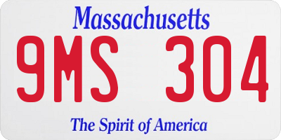 MA license plate 9MS304