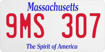 MA license plate 9MS307