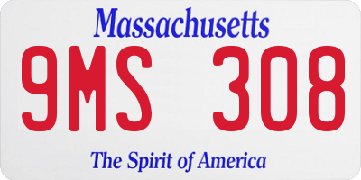 MA license plate 9MS308