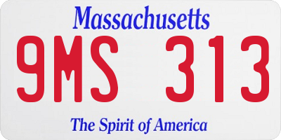 MA license plate 9MS313