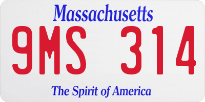 MA license plate 9MS314