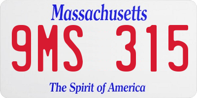 MA license plate 9MS315