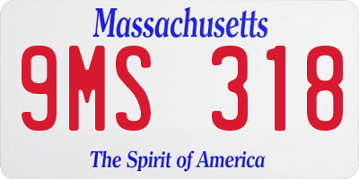 MA license plate 9MS318