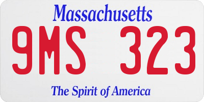 MA license plate 9MS323