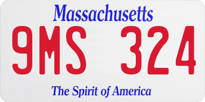 MA license plate 9MS324