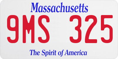 MA license plate 9MS325