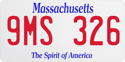 MA license plate 9MS326