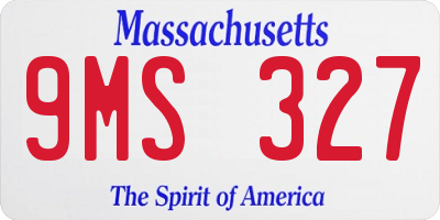 MA license plate 9MS327