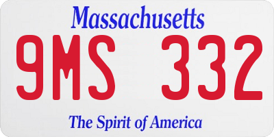 MA license plate 9MS332