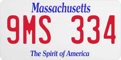 MA license plate 9MS334