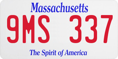 MA license plate 9MS337