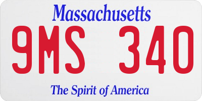 MA license plate 9MS340