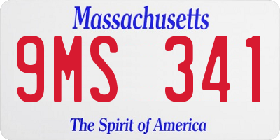MA license plate 9MS341