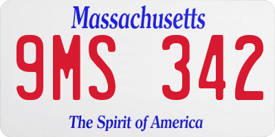 MA license plate 9MS342