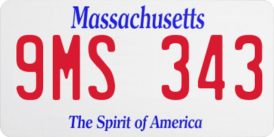 MA license plate 9MS343