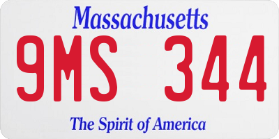 MA license plate 9MS344