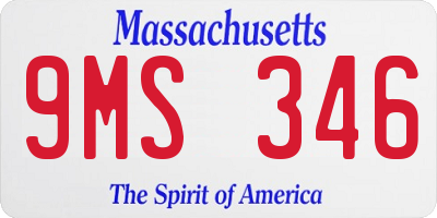MA license plate 9MS346