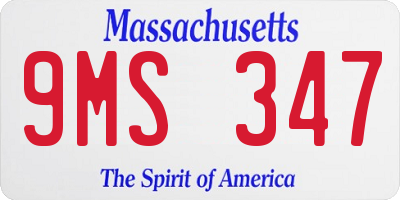 MA license plate 9MS347