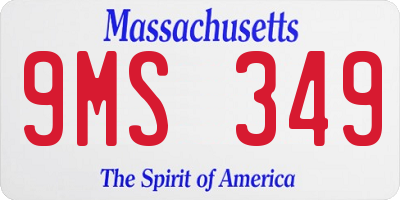MA license plate 9MS349