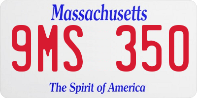 MA license plate 9MS350