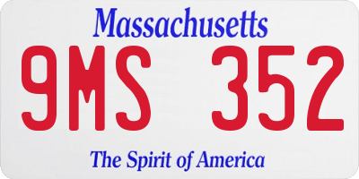 MA license plate 9MS352