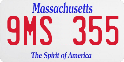 MA license plate 9MS355