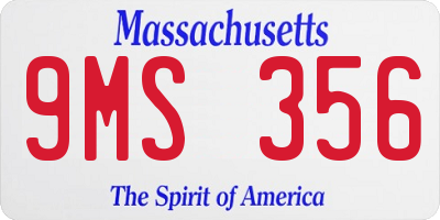MA license plate 9MS356