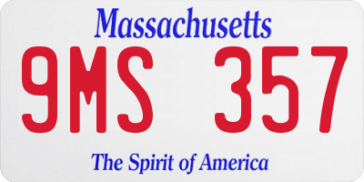 MA license plate 9MS357