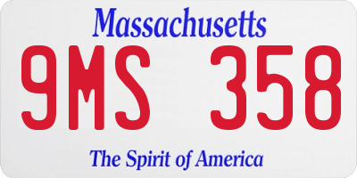 MA license plate 9MS358