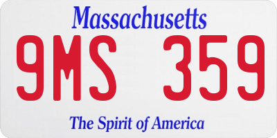 MA license plate 9MS359