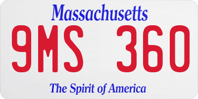 MA license plate 9MS360