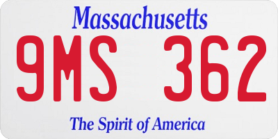 MA license plate 9MS362