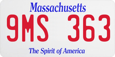 MA license plate 9MS363