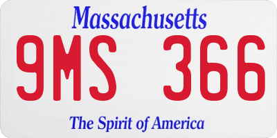 MA license plate 9MS366