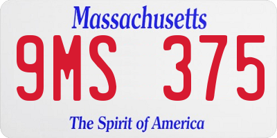 MA license plate 9MS375