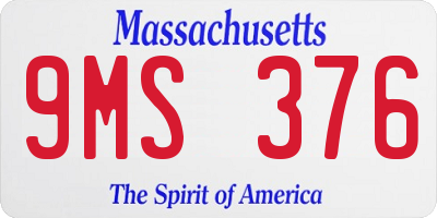 MA license plate 9MS376