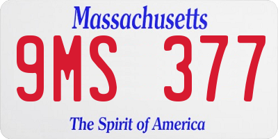MA license plate 9MS377