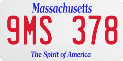 MA license plate 9MS378